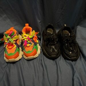 Colorful and Black kids sneakers